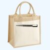 Cotton Pocket Jute Midi Tote Thumbnail